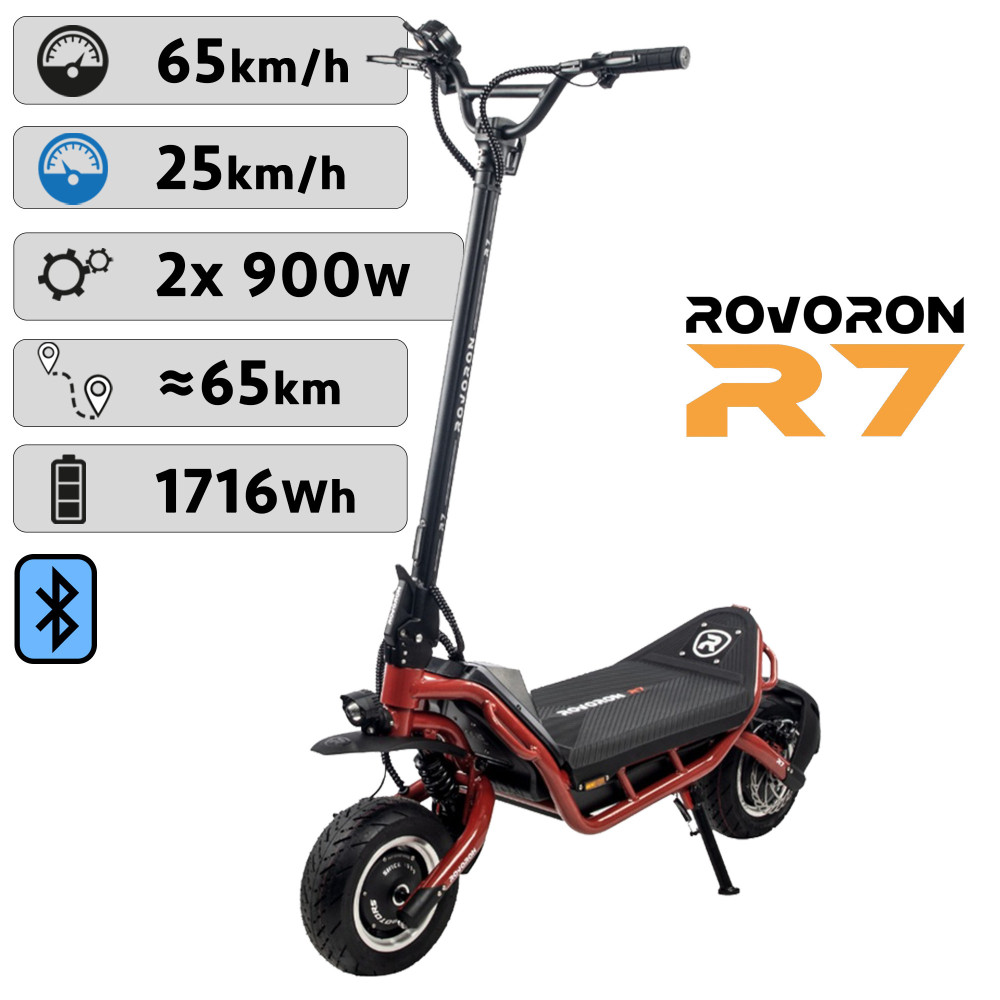 Trottinette électrique Rovoron R7 rouge (60V / 28Ah)