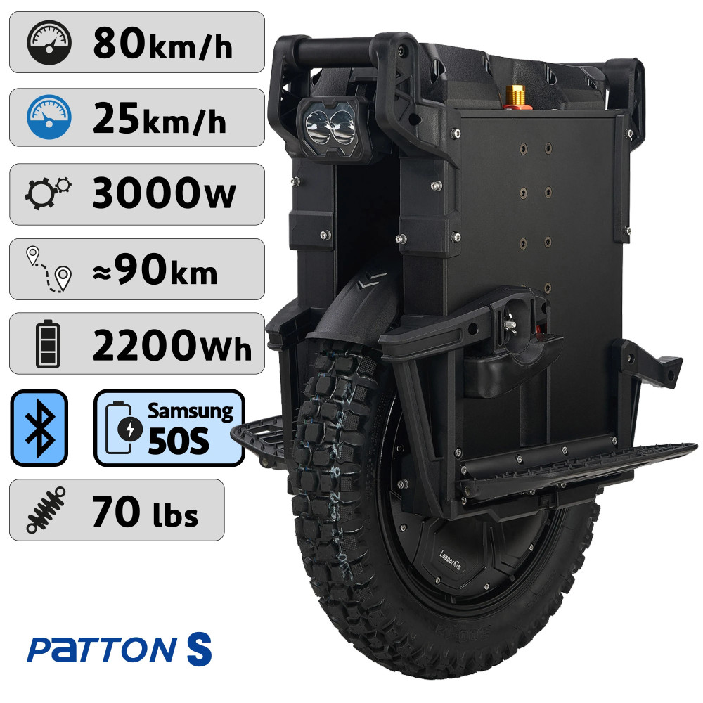 Electric Unicycle Leaperkim Patton S - 50S - 3000W - 2200Wh
