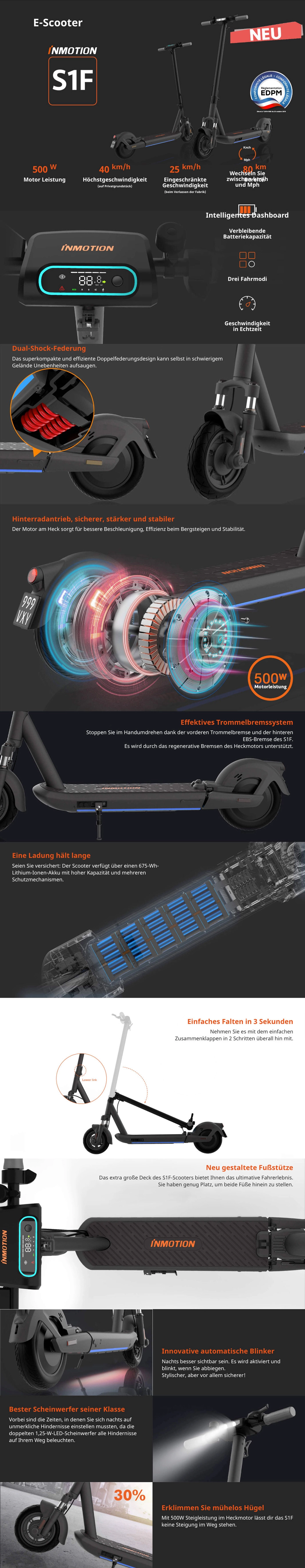 elektroroller  inmotion s1f