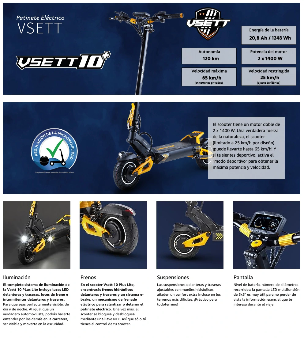 scooter electrico vsett 10 plus lite