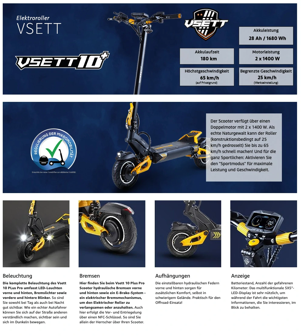 elektroroller vsett 10 plus pro