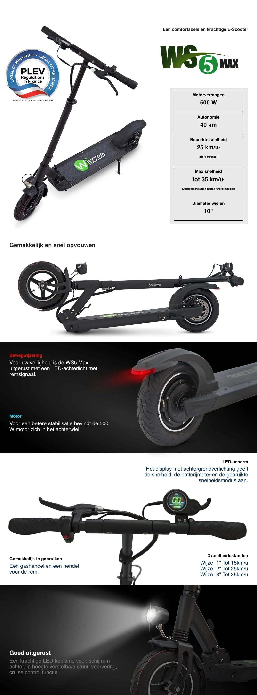 Wiizzee WS5 Max elektrische scooter