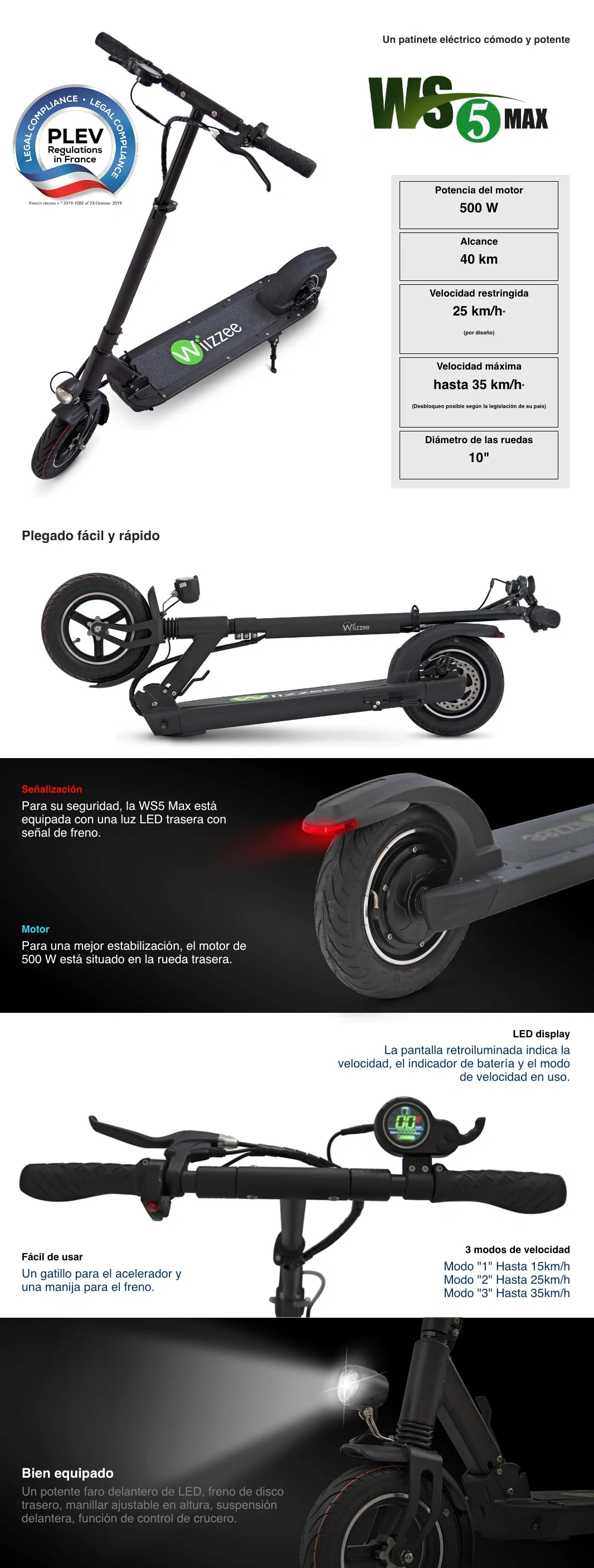 Patinete electrico Wiizzee WS5 Max