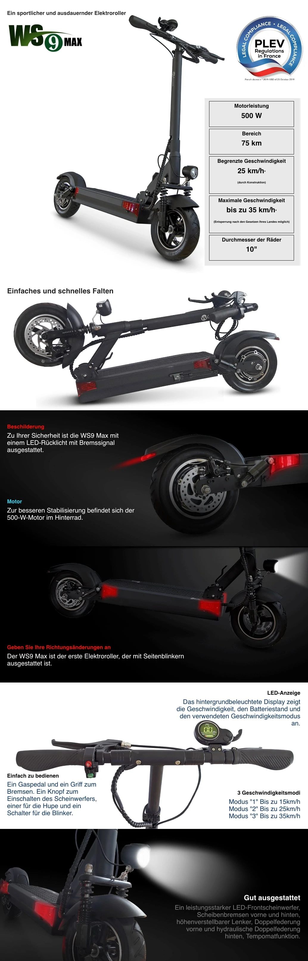 Elektroroller Wiizzee WS9 Max